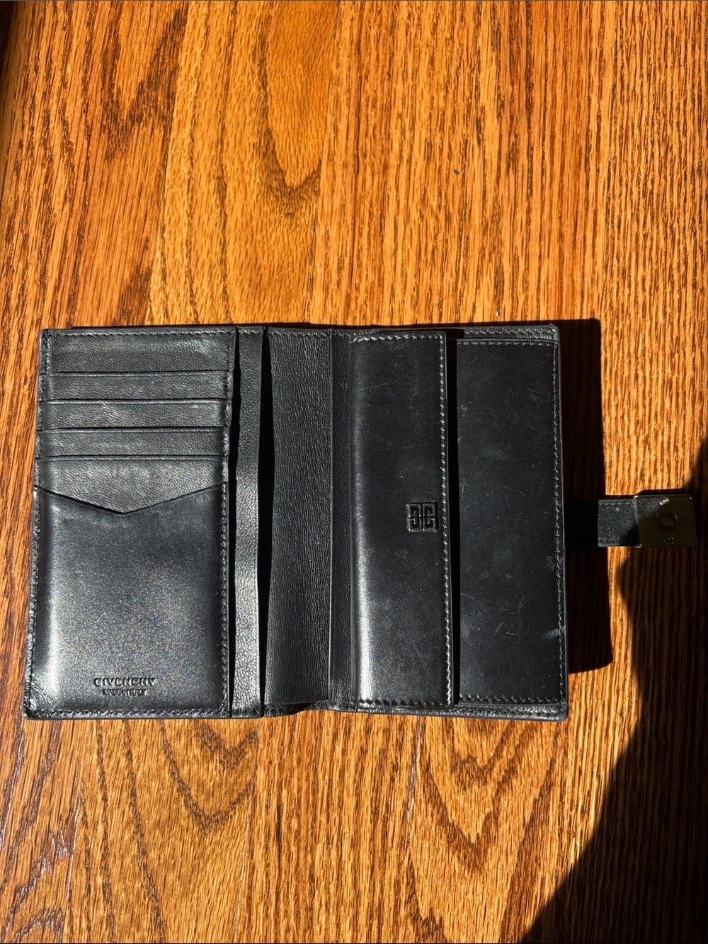 Givenchy Black Leather Wallet with Silver Double-G Logo - Picture 11 of 15
